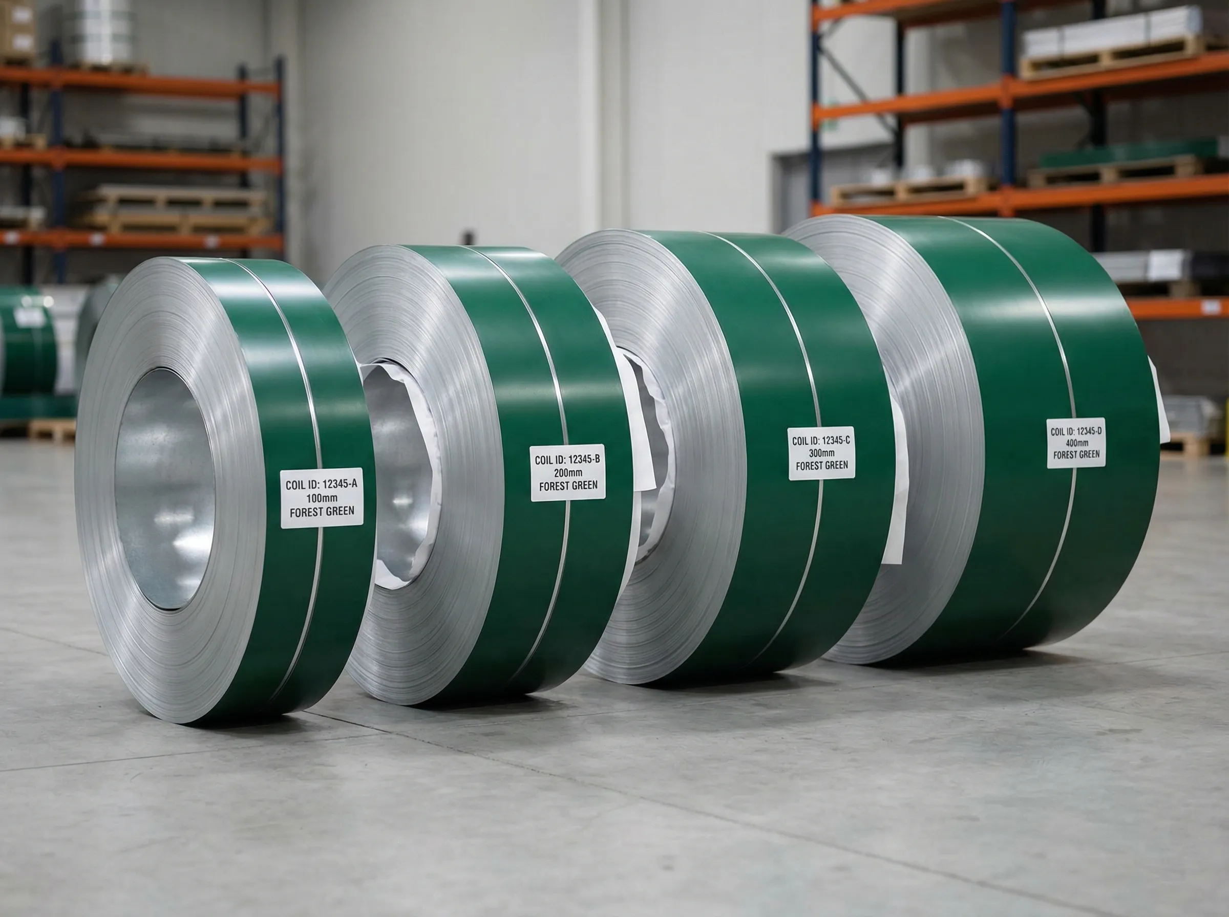 Hochglänzende, waldgrüne, geteilte Aluminiumbänder